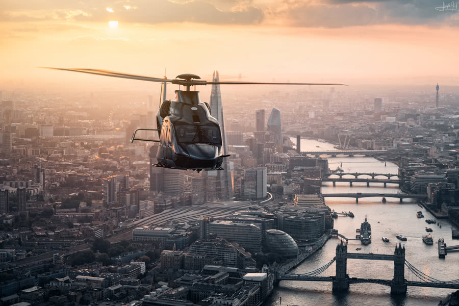 airbus helicopter over london