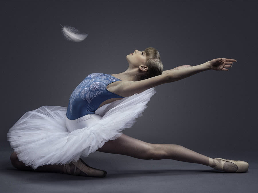 a slender swan dancing